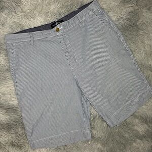 Chase Edward Seersucker Shorts 38W Blue White Stripe Cotton Preppy Casual